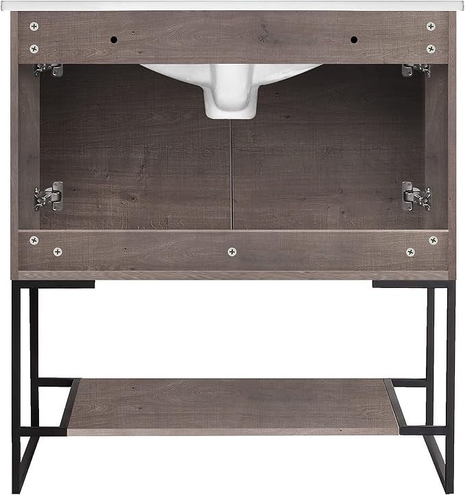 30 Inch Bathroom Vanity with Sink - Modern Knob Free Design, Elegant Space-Saving Solution for Your Bathroom - Durable, Bathroom Vanities for a Contemporary Look - Urbania Collection
