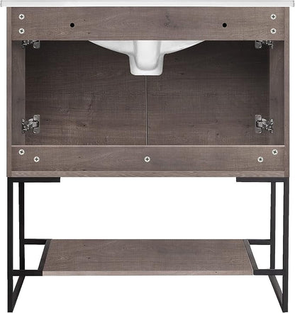 30 Inch Bathroom Vanity with Sink - Modern Knob Free Design, Elegant Space-Saving Solution for Your Bathroom - Durable, Bathroom Vanities for a Contemporary Look - Urbania Collection