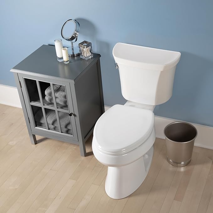 Bemis Ashland Modern Wood Toilet Seat with Decorative Edge, Slow Close, Secure Hinges, Made in USA, Elongated, Cotton White