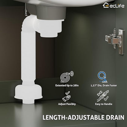 eclife 48" Bathroom Vanities with Sink Combo, Modern Thickened Wood Bathroom Storage Cabinet w/Undermount Single Sink, Matte Black Faucet Drain, Painted Surface, Green