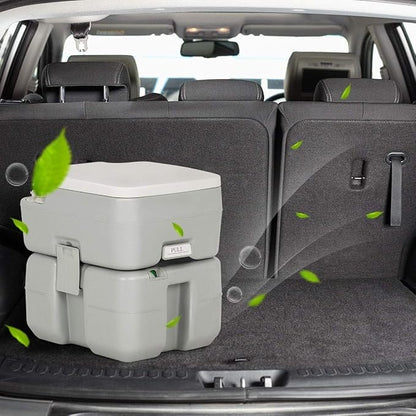 S AFSTAR 5.3 Gallon Portable Toilet for Camping, RV Camping Toilet with Level Indicator, 3-Piston Pump Flush, Fresh Water & Waste Split Tank, Outdoor Porta Potty for Travel Trips Hiking Boating