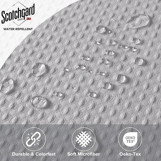 Madison Park Arbor Waffle Long Shower Curtain for Bathroom, 72 x 78, Grey | Adds Privacy, Machine Washable, Farmhouse, OEKO-TEX Certified Bathroom Curtain, 3M Scotchgard Moisture Management