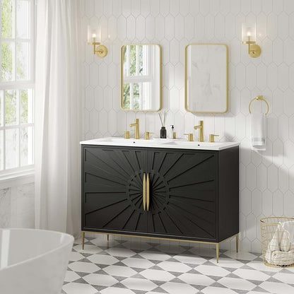 Modway Awaken Bathroom Vanity Cabinet, 48", White Black