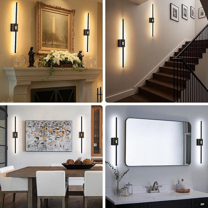 Eneru Battery Operated Wall Sconce, Rechargeable Wireless Light 1 Pack 4CCT | 10000mAh Battery Powered, Touch and Remote Control, Dimmable Wall Lamps for Indoor Living Room Hallway Picture Bedroom Black