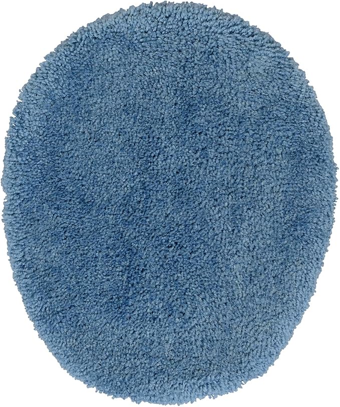 Garland Rug Traditional Nylon Washable Basin Blue 4 Piece Set - Lid, Contour, 2 Bath Rugs - Soft, Absorbent, and Stylish for Your Bathroom