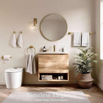 Champagne Bronze Bathroom Accessories Set, 5 Piece Bathroom Towel Holder Set, SUS304 Stainless Steel 24" Towel Bar, Towel Rack Set for Bathroom, Bathroom Hardware Set Wall Mounted