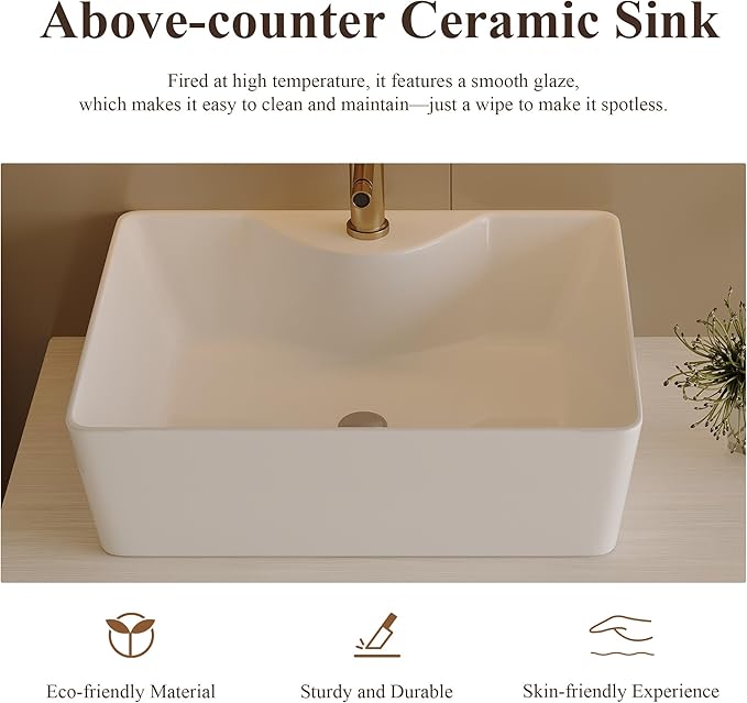 31.5" Bathroom Vanity with Counter Top Sink Combo, Wall Mounted Bathroom Cabinet with Ceramic Vessel Sink, 2 Soft Close Cabinet Doors & Drawer, Floating Modern Bath Vanity for Small Space