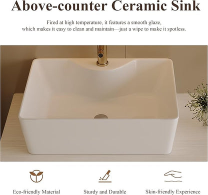 31.5" Bathroom Vanity with Counter Top Sink Combo, Wall Mounted Bathroom Cabinet with Ceramic Vessel Sink, 2 Soft Close Cabinet Doors & Drawer, Floating Modern Bath Vanity for Small Space
