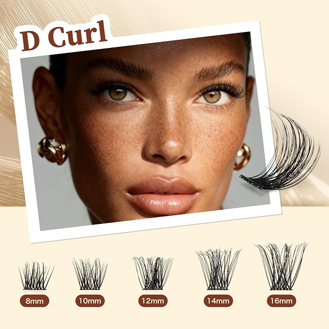 QUEWEL DIY Eyelash Extensions Kit, Lash Clusters 144 Pcs, Clusters Eyelash | Applicator Tool, Super Hold Cluster Lashes Bond and Seal, Clusters Lash Glue Remover Easy to Apply at Home(S012-Kit)