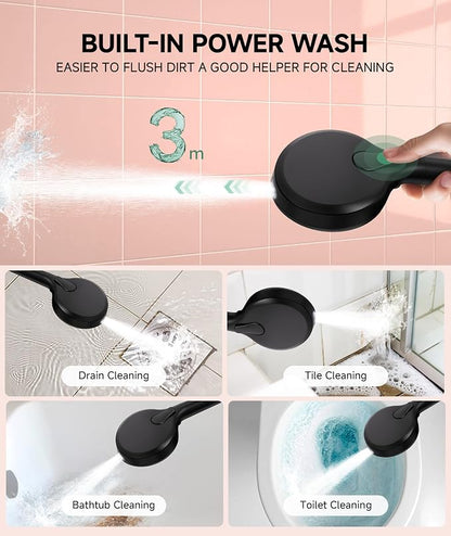 SunCleanse Filtered Shower Head with Handheld, 9-Spray Setting Detachable Showerhead with Filters, Shower Head for Hard Water - Filtered Chlorine, Improve Skin and Hair Texture, Black