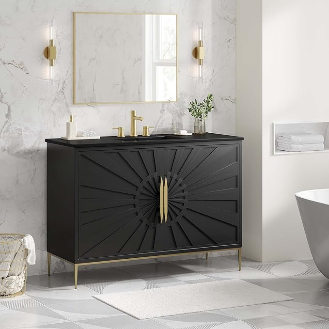 Modway Awaken Bathroom Vanity Cabinet, 48", Black Black