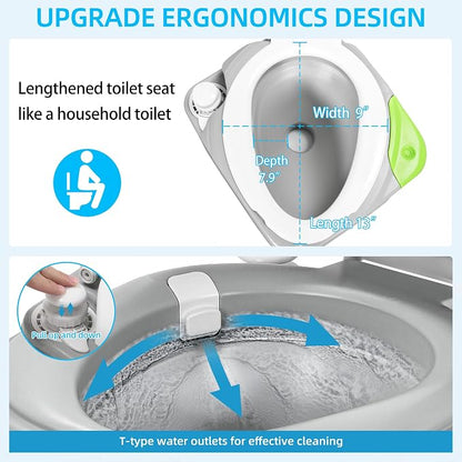 YITAHOME Portable Toilet Camping Porta Potty 5.8 Gallon with Diagonal | Hand Sprayer, Level Indicator, Carry Bag, Portable Toilet for Adults, RV Travel, Boat and Trips