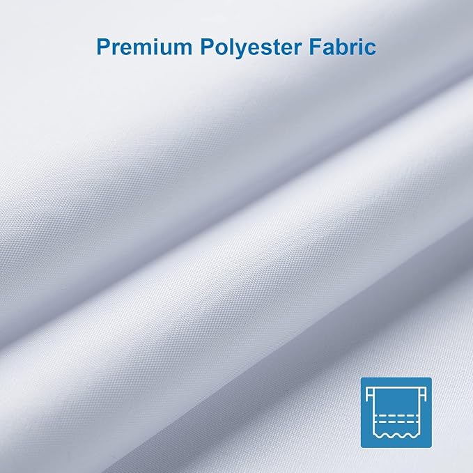 Amazer Small Stall Shower Curtain Liner Washable, 48x72 Inches, Fabric Shower Liner with 2 Bottom Stones, Narrow Waterproof RV Shower Curtain Liner, 8 Grommet Holes, Hotel Quality, White