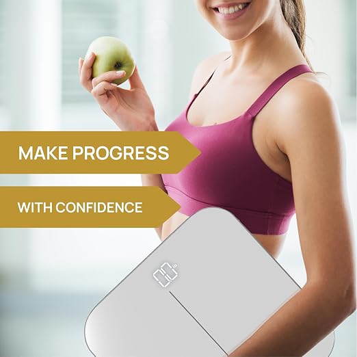 INEVIFIT Bathroom Scale, Highly Accurate Digital Bathroom Body Scale, Measures Weight up to 400 lbs. Includes Batteries