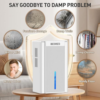 Dehumidifier, 95OZ Dehumidifier for Home 1000 sq ft - Quiet with Auto Shut Off & Relaxing 7 Color Ambient Light, Ideal for Livingroom, Bedroom, Basement (White)