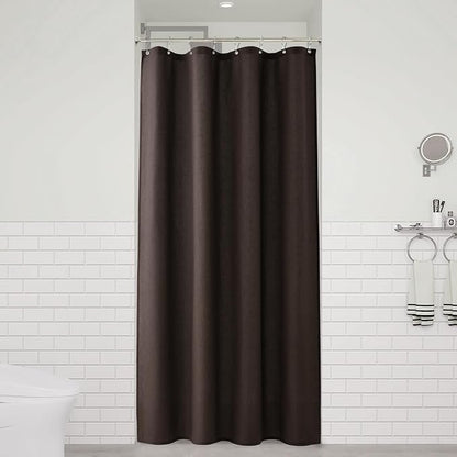 Chocolate Brown 48 Inch Shower Curtain - Stall Narrow Half Linen Ultra Thick Fabric Shower Curtain Set with Hooks, Boho Farmhouse Rustic RV Camper Bath Curtains for Bathroom, 48x72