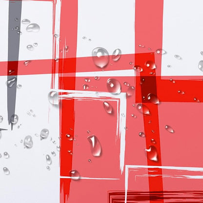 Red Geometric Modern Shower Curtain for Bathroom Decor,Grey Black and White Abstract Striped Shower Curtain with Hooks Mid Century Minimalist Bathroom Shower Curtain Set,72L X 72W inches