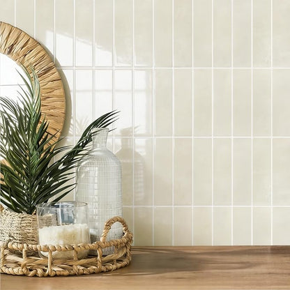 STICKGOO 10-Sheet Peel and Stick Backsplash Tile(Thicker Design) | Self Adhesive Vinyl Wall Tiles, 3D DIY Subway Tiles, Stick on Backsplash for Kitchen and Bathroom(Beige)