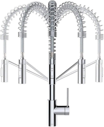 KRAUS Oletto Commercial Style Single Handle Pull Down Kitchen Faucet with QuickDock Top Mount Installation Assembly in Chrome, KPF-2631CH