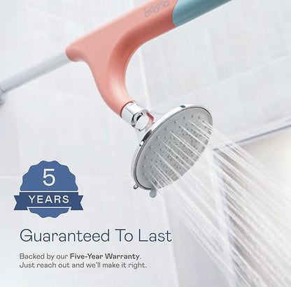 BOONA Original Tandem Shower as Seen on Shark Tank | Dual Shower Head for Couples | Max Water Pressure for Two | Easy Install (Retro Miami, Two Showerheads)
