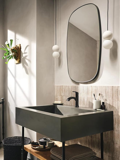 Moen Karis Black Matte One-Handle Single Hole Bathroom Sink Faucet with Optional Deckplate, 84346BL