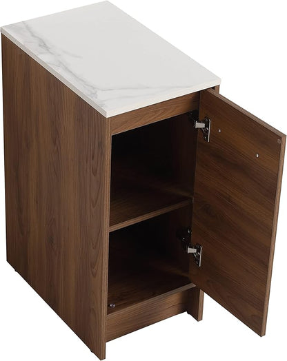 48" Bathroom Vanity with Sink, 48 Inch Freestanding Bathroom Vanity, Single Sink Bathroom Vanity Combo, Modern Bathroom Vanity, Brown Floor Standing Cabinet Set (BRE110, 48 * 18)