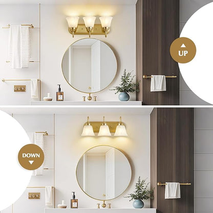 Bathroom Light Fixtures Over Mirror - 3 Light Bathroom Vintage Lighting Fixtures Wall Lamp Easy Install Vanity Lights Not Included Bulb Apply for Mirror Living Room Cabinet Bedroom