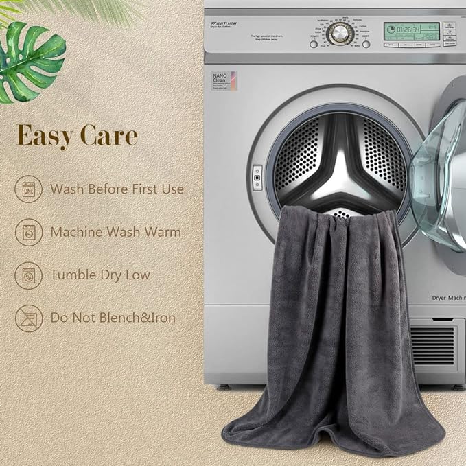 Orighty Bath Towels, Soft Feel Bath Towel, 4 Pack (27'' x 54'') | Highly Absorbent, Quick Drying Microfiber Towels for Body, Sport, Yoga, SPA, Fitness, Bathroom - Grey