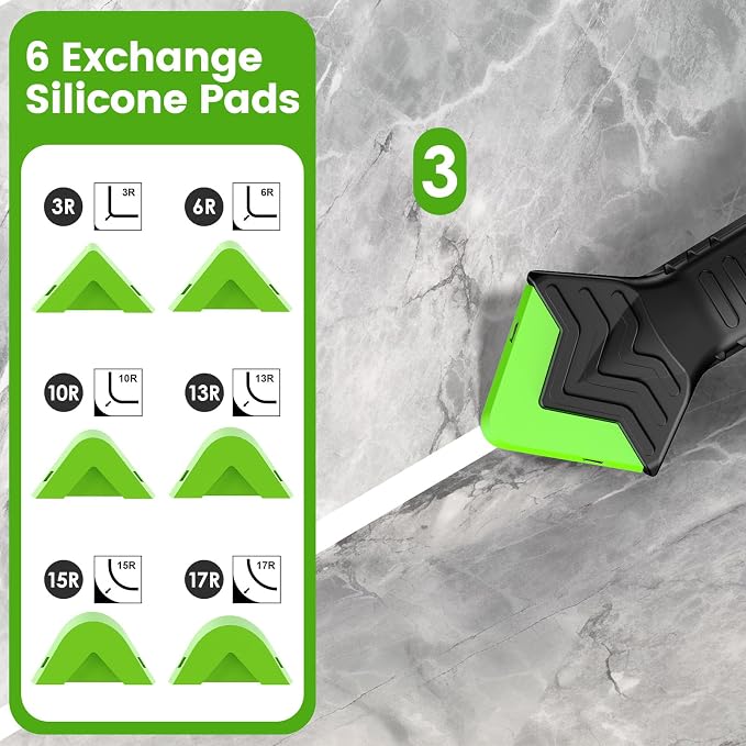 Goopreen Silicone Caulking Tool Kit-3 in 1 Caulk Tool Caulk Remover Tool(Stainless Steel) Silicone Seam Tool and Putty Knife Sealant Finishing Tool for Bathroom Kitchen Floor Window Sink Seal
