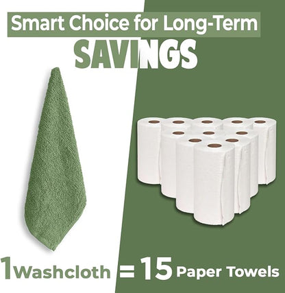 DAN RIVER 12 Pack Cotton Wash Cloths Set for Showering [12x12] Assortment 2 | Lighter Weight, Quick to Dry, Super Soft & Absorbent Face Towels, Hotel Quality, Perfect for Bathroom, Gym, Spa