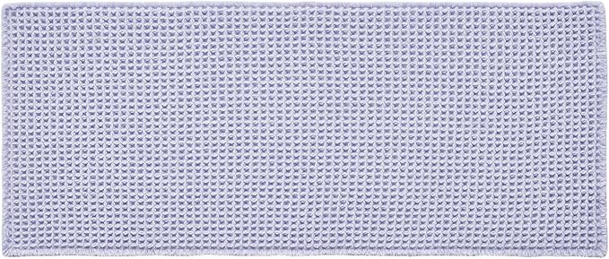TYUU Waffle Runner Rug Bathroom, Long Cute Bath Mat, 60x24 Lavender Cream | Super Absorbent Quick Dry Bath Rug, Non-Slip Backing, Soft Waffle Washable Farmhouse Bathroom Mats, Tub, Shower & Home Decor