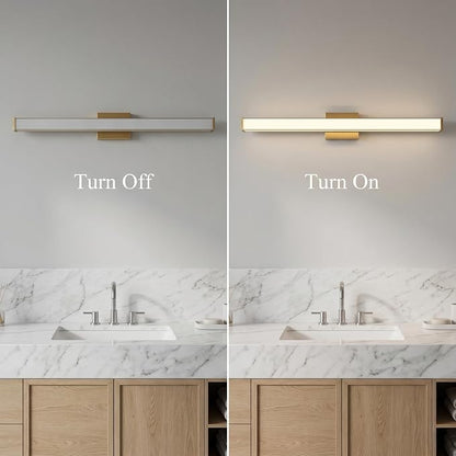 URSOLA 36" Modern LED Bathroom Light Fixtures, Golden 3CCT Dimmable Bathroom Vanity Light Over Mirror, Bathroom Vanity Bath Bar Lights with Double Layer Acrylic Shade
