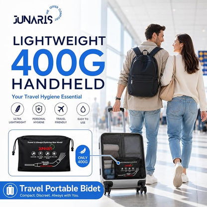 Electric Portable Bidet for Travel – Rechargeable Handheld Sprayer, 2 Spray Modes, IPX6 Waterproof, 600ml Bottle & 3.5L Water Bag, Wall Mount, USB-C – Hygiene Kit for Home & Camping