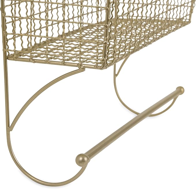 DII Rustic Bathroom Décor, Metal Storage, Large Towel Bar, Gold