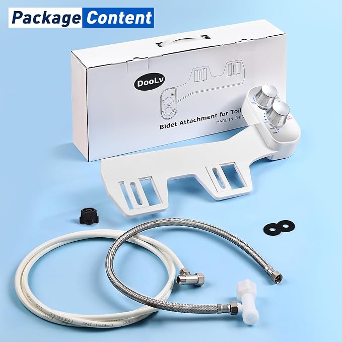 Upgraded Hot Cold Bidet Attachment for Toilet - Chrome | Non-Electric Warm Water Bidet Toilet Attachment, Adjustable Water Pressure, Self-Clean Retractable Nozzle, Front & Rear Wash