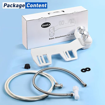 Upgraded Hot Cold Bidet Attachment for Toilet - Chrome | Non-Electric Warm Water Bidet Toilet Attachment, Adjustable Water Pressure, Self-Clean Retractable Nozzle, Front & Rear Wash