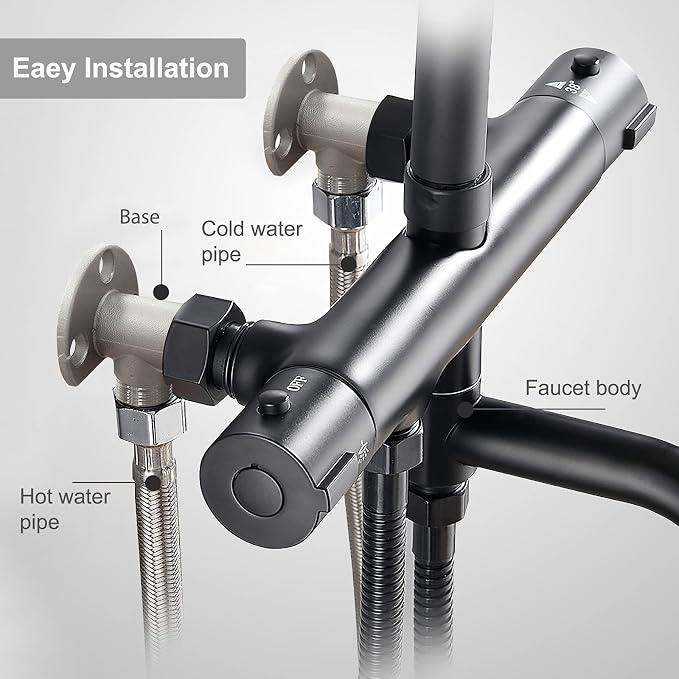 Installation Kit Surface Mount NPT 1/2 Male by G 3/4 Male Brushed Nickel | for Outdoor Exposed Wall Mount Bathroom Faucet Outdoor Shower System Thermostatic Bar Mixer Valve Convert in-Wall