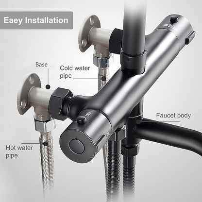 Installation Kit Surface Mount NPT 1/2 Male by G 3/4 Male Brushed Nickel | for Outdoor Exposed Wall Mount Bathroom Faucet Outdoor Shower System Thermostatic Bar Mixer Valve Convert in-Wall