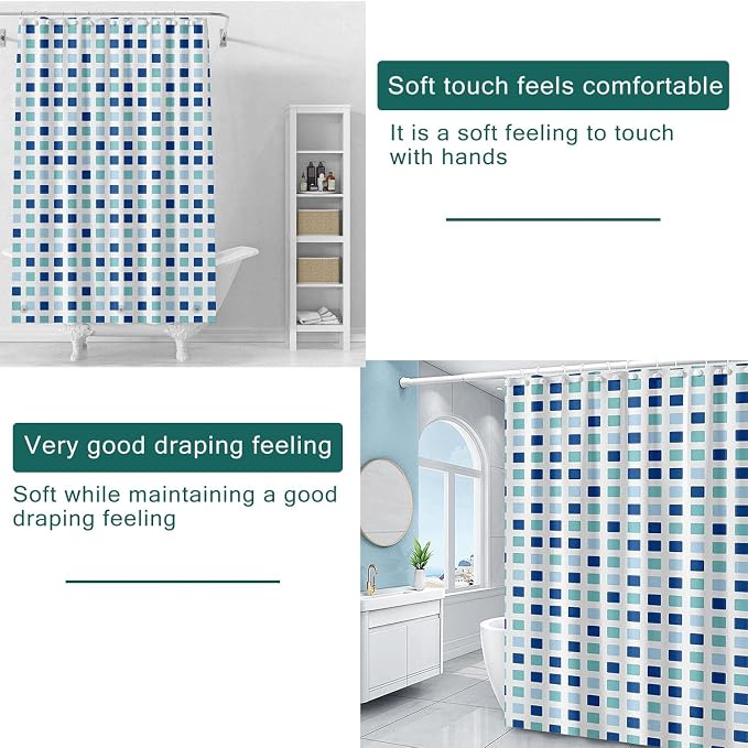 Shower Curtain Liner, 100% Waterproof Peva Shower Curtains with 3 Duty Heavy Bottom Magnets and 12 Rust Proof Grommets, 72x72 Weighted Shower Liner for Shower Stall, Bathtubs