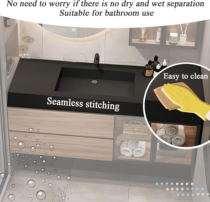 Floating Bathroom Vanity with Sink, Wall Mounted Cabinet with Seamless Integrated Basin, Walnut Color, Solid Wood Bathroom Cabinet, Pre-Assembly, Multiple Scenes (39.4in)