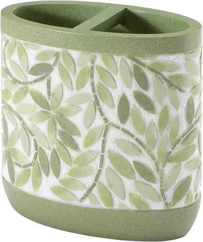 Avanti Linens - Toothbrush Holder, 100% Hand-Painted Resin Bathroom Accessories, Botanical Home Decor (Stratford)