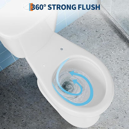 Two Piece Toilet with 21" Extra Tall Height, Elongated Ceramic Bowl without Lid -Dual Flush, CUPC Certified, Water Efficient