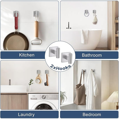 TURS Brushed Nickel 5 Piece Bathroom Hardware Accessories Set, SUS304 Stainless Steel Bath Towel Bar Set, 24 Inch Round Bathroom Accessories Kit Wall Mounted