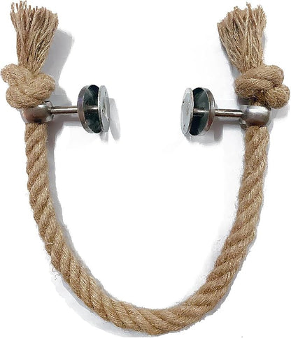 Nautical Rope Towel Holder - Coastal Towel Rack with Knot Bathroom Decor Wall Mount Towel Bar Bathroom Accessories, Rustic Silver Stainless Steel 26''