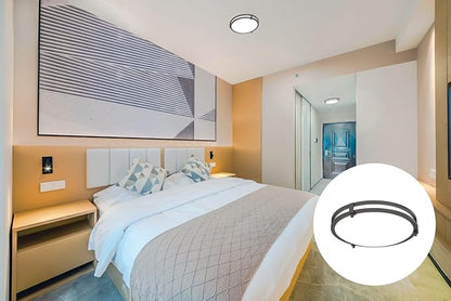 Juno Saturn Flush Mount Ceiling Light with Switchable Color Temperature (2700K-5000K), 16-Inch, Matte Black