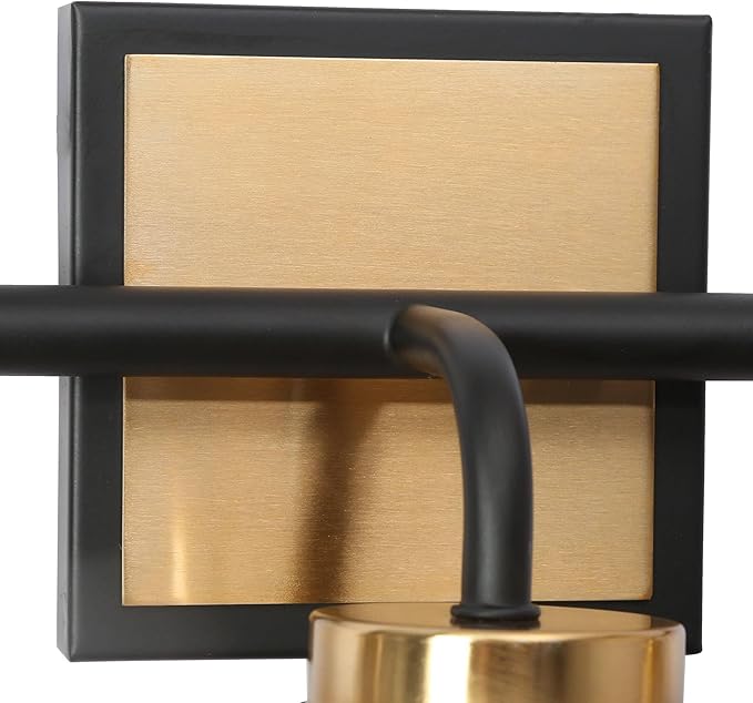KSANA Black Gold Vanity Light, Modern 3-Light Bathroom Light Fixture with Mercury Glass Shade, Electroplating Brass 22”L Globe Vanity Lighting Over Mirror