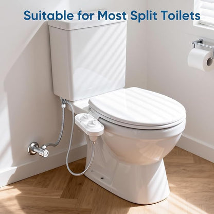 Filtered Bidet Attachment for Toilet Seat, Suitable for Most Toilet Tank, Ultra-Slim Non-Electric Bidet Sprayer，Adjustable Water Pressure，Dual Nozzle Front/Rear Cleaning (White)