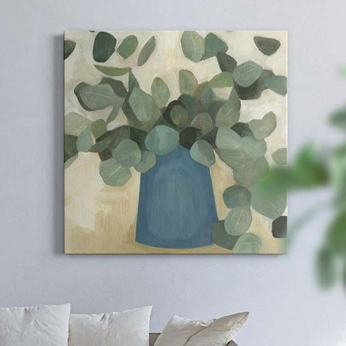 Renditions Gallery Greenery Still Life Wall Art, Premium Gallery Wrapped Canvas Decor, Ready to Hang, 32 in H x 32 in W, Made in America Print