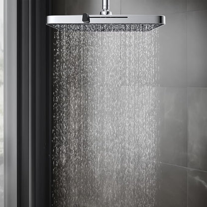 Hibbent cUPC Certified 5 Spray Modes Shower Head, 13'' High Pressure Large Rainfall Shower Head, High Flow Waterfall Bathroom Fixed Showerheads with Adjustable Swivel Ball Joint, Chrome