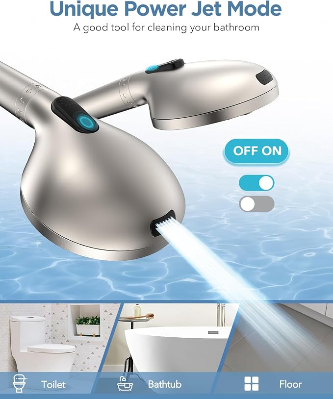 MakeFit Filtered Shower Head with Handheld-10 Modes High Pressure Showerhead with Built-in Power Wash,Long 71-inch Hose & Adjustable Bracket, Water Softener Filter Beads for Hard Water-Remove Chlorine